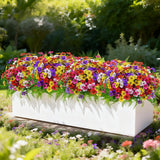 24 Bundles UV Resistant Artificial Flowers Faux Ferns for Outdoor Decor Flowering Plants