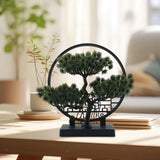 Artificial Bonsai Tree Stable Small Fake Plant Decor for Bedroom Windowsill Green Plant