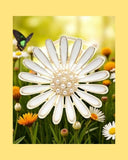 New and unused! Flower Sunflower brooch with pearl Kimono obi clasp Sunflower
