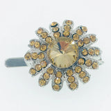 Sunflower Flower Magnet Hair Clip Hairpin  Rhinestone Crystal Barrette Brown #6 Sunflower