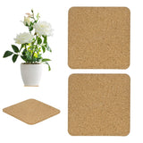2-Pack Cork Plant Coasters, 3.7 in Square Cork Plant Mats for Garden [Wood Tone] Garden Plants