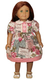 Pink Roses Shabby Chic Dress w/ Peter Pan Collar fits 18" Size Girl Doll Roses