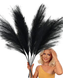 43'' Black Pampas Grass Decor Tall 3PCS Living Room Artificial Pompas Vase Pampas Grass