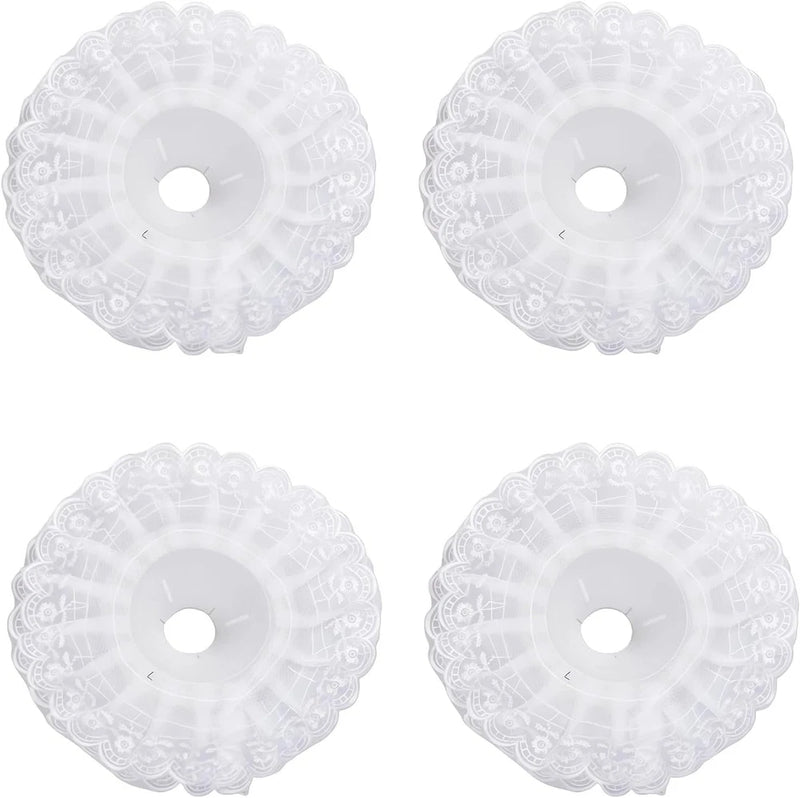 QUUPY 4Pcs Lace Bouquet Collar Cuffs DIY White Bouquet
