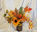 Fall/autumn artificial flower arrangement A4 Sunflower