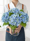 JINWOE 4Pcs Hydrangea Artificial Flowers 20" Real Touch Faux Bouquet Wedding Hom Hydrangea