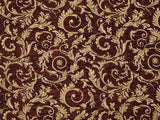 Chenille Upholstery Crimson Saxxon floral Leaf Drapery home fabric yd 56" Wide Flowering Plants