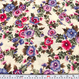 Pansy Garden by Marcus Brothers Textiles Metallic Cream Cotton by the HALF YARD Flowering Plants