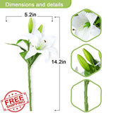 Hananona Easter Lily Flowers White Artificial 9pc Spring Wedding Centerpiece Lily