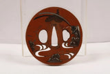 Japan Antique Tsuba Japanese Sword Edo Period Copper Toads Pampas Grass Katana Pampas Grass