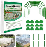 Garden Netting Kit 6.5x10 ft Ultra Fine Mesh with 6pcs Hoops & 12 Clips New Garden Plants