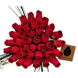 Valentines Day All Red Rose Flower Bouquet. The Original Wooden Rose 1,2,3 Dozen Roses