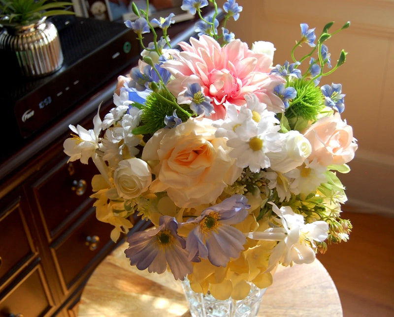 Bridal Bouquet Silk Hand Wrapped NATURAL LOOKING - Bride Bouquet