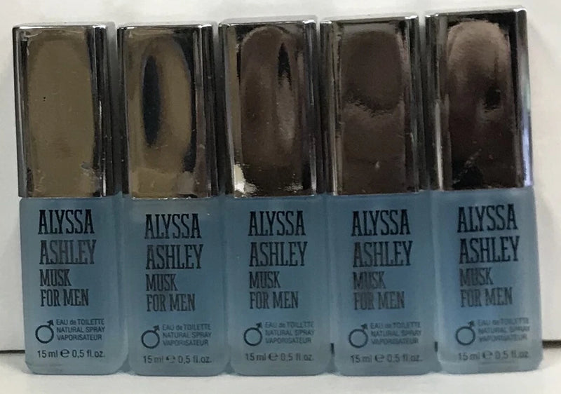 5 Alyssa Ashley Musk for Men Eau de Toilette Natural Spray  0.5 oz EDT