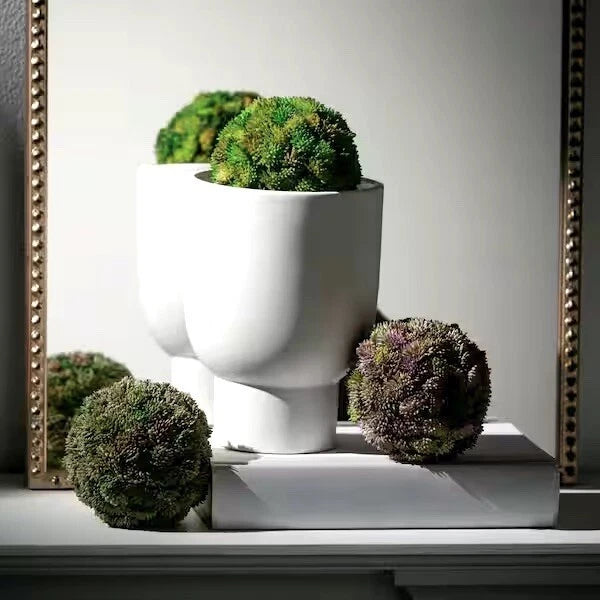 SULLIVANS 4.25" Colorful Faux Sedum Orb - Set of 2 Green Plant