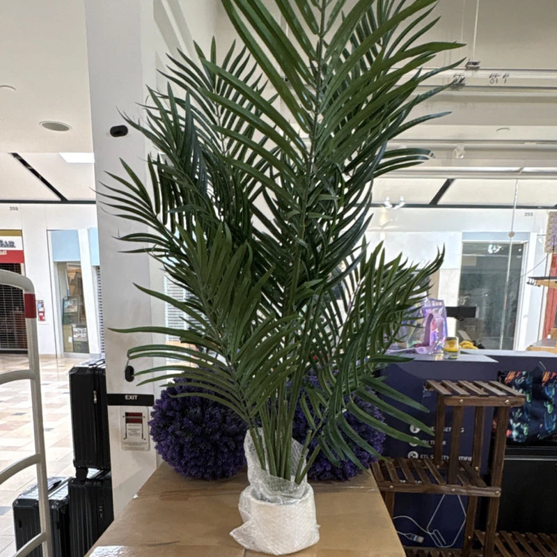 Artificial Palm Tree Green Plastic Houseplant Decorative Tropical Decor 4ft tall Green Plant