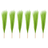 6 Pcs 17 Inch Faux Pampas Grass Artificial Boho Decor Grass Green Pampas Grass