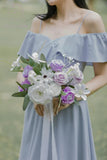 new in box $45 TINGE TIME 11 Inch Wedding Bouquet  lilac/white Bouquet