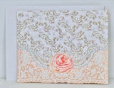 CAROL'S ROSE GARDEN Rose & Pearls SINGLE Note Card CAROL WILSON FINE ARTS Roses