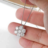 3.5CTW D Color VVS1 Moissanite Sunflower Pendant Necklace for Women 925 Silver Sunflower