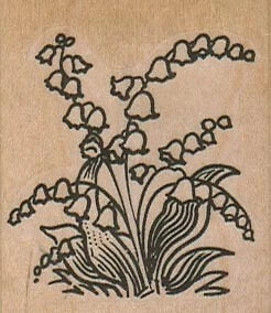 Lily Of The Valley 2 x 2" Rubber Stamp, Plant Stamp, Flower Stamp Lily