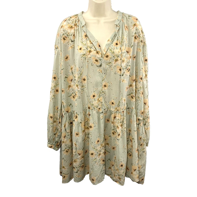 Flowy Oversize Sunflower Tiered Dress Botanical Cottage Whimsy Hippie Earthy 12 Sunflower