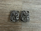 Vintage Sarah Coventry Silver Tone Flowers Sunflowers Clip On Earrings Sunflower