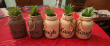 5 Pc Faux Plant "Live And Laugh" Set Green Plant