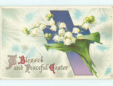 Divided-Back easter LILY OF THE VALLEY FLOWERS & JESUS CROSS : clearance r2968 Lily