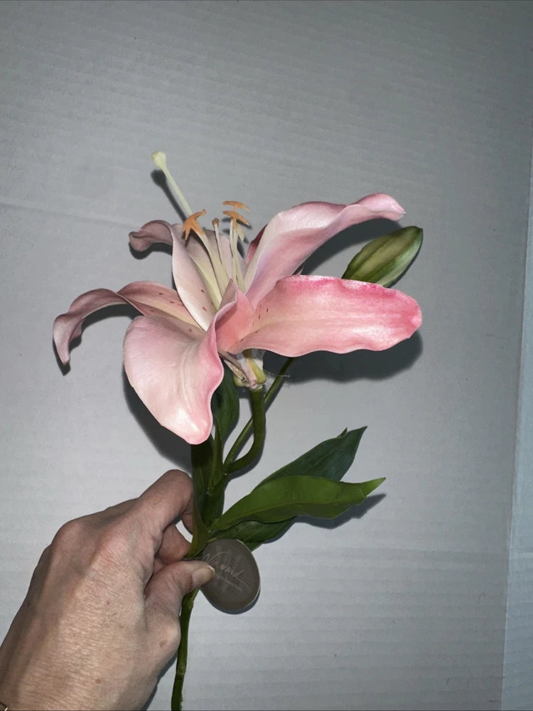 Winward Mauve Lily Rubrum 21.5Ó Faux Florals NEW Ranunculus