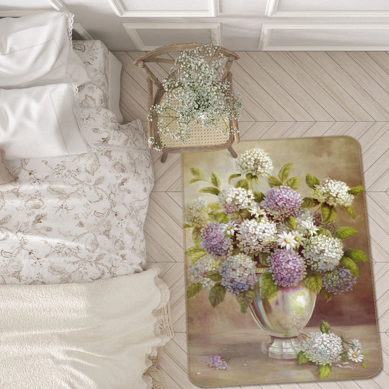 3D Hydrangea Flower Vase NBC1944 Game Rug Mat Elegant Photo Carpet Mat Fay 2023 Hydrangea