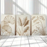 3pcs   Dandelion Pampas Grass & Reed Leaves   Metal Print Ready to Hang Art Pampas Grass