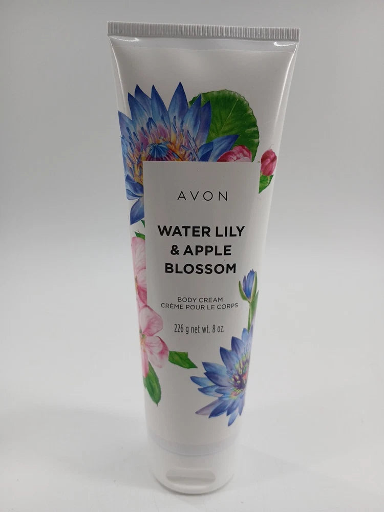 Avon Water Lily & Apple Blossom body cream tube, sealed 8 oz