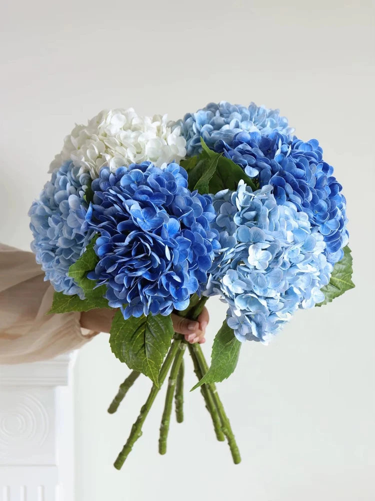 Blue Artificial Hydrangea Flowers Real Touch Artificial Hydrangea Branches Hydrangea