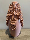Large Porcelain Ceramic Hydrangea Vase With Iridescent Glow 13.5Ó H w/flowers Hydrangea