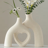 Modern Abstract Ceramic Vase, Minimalist Decorative Heart-Shaped Pampas Grass... Pampas Grass