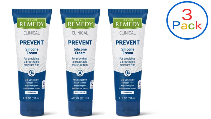Medline Remedy Silicone Cream Hypoallergenic Unscented 4oz, 3 Pack- MSC092534UNS Bouquet