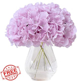 KISLOHUM Mauve Lavender Hydrangea Flower Heads 10 Silk Fake Wedding Decor Hydrangea