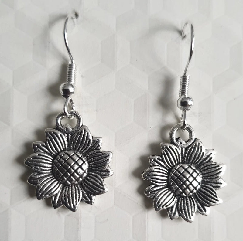Sunflower, Flower, Autumn, Summer, Earrings, Handmade Sunflower
