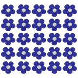 50 Pcs Mini Daisies Flower Sew on Patches, Flower Appliques Patches, Dark Blue Daisies