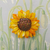 Yellow SUNFLOWER BROOCH Sunflower Pin Summer Yellow Wedding Corsage HAND PAINTED Sunflower