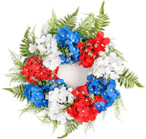 Patriotic Wreath Decorations for Front Door 20 Inch Colorful Hydrangea Wreaths F Hydrangea
