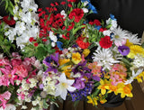 Artificial Flowers Silk Mixed Assorted Colors Lot 15-18 Single Stems Real Touch Flowering Plants
