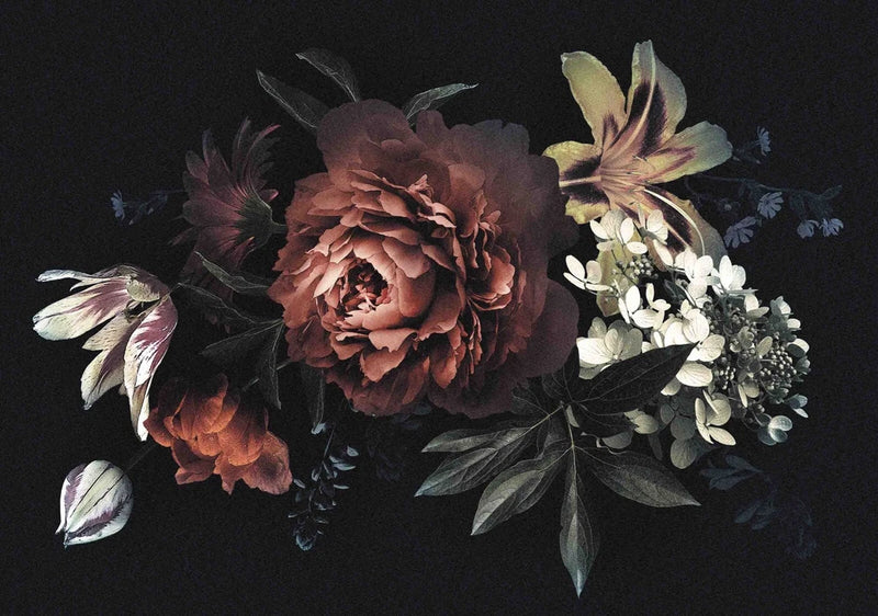 3D Retro Red Peony Flower Wall Murals Wallpaper Murals Wall Sticker Wall Peony