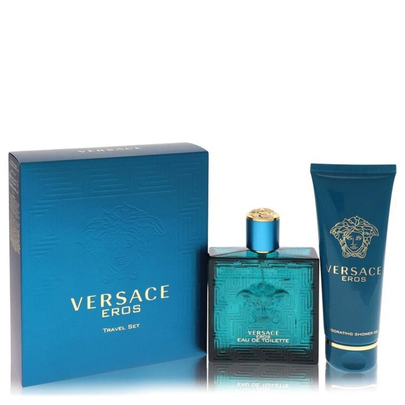 Versace Eros by Versace Gift Set -- 3.4 oz Eau De Toilette Spray + 3.4 oz Shower EDT