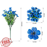 florisso 12pk Blue Daisy Outdoor Artificial Flowers UV Res Daisies