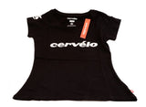 Cervelo Women's Stripe T-Shirt Large L Black/Pink/White Logo Tshirt NEW Roses