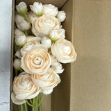 Letjolt Ranunculus Artificial Flower Light Champagne Silk Flowers Champagne 14 Ranunculus