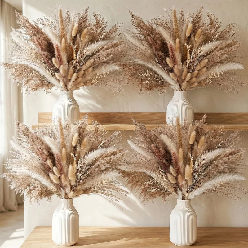 JOHOUSE 450PCS Natural Dried Pampas Decor - Dried Flower Filler for Centerpie... Pampas Grass
