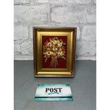 Vintage Dried Flowers Shadow Box Art Dried Flower
